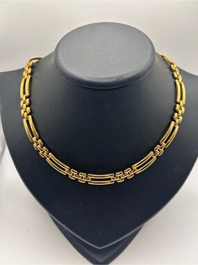 Vintage Monet gold plate classic link necklace 16”